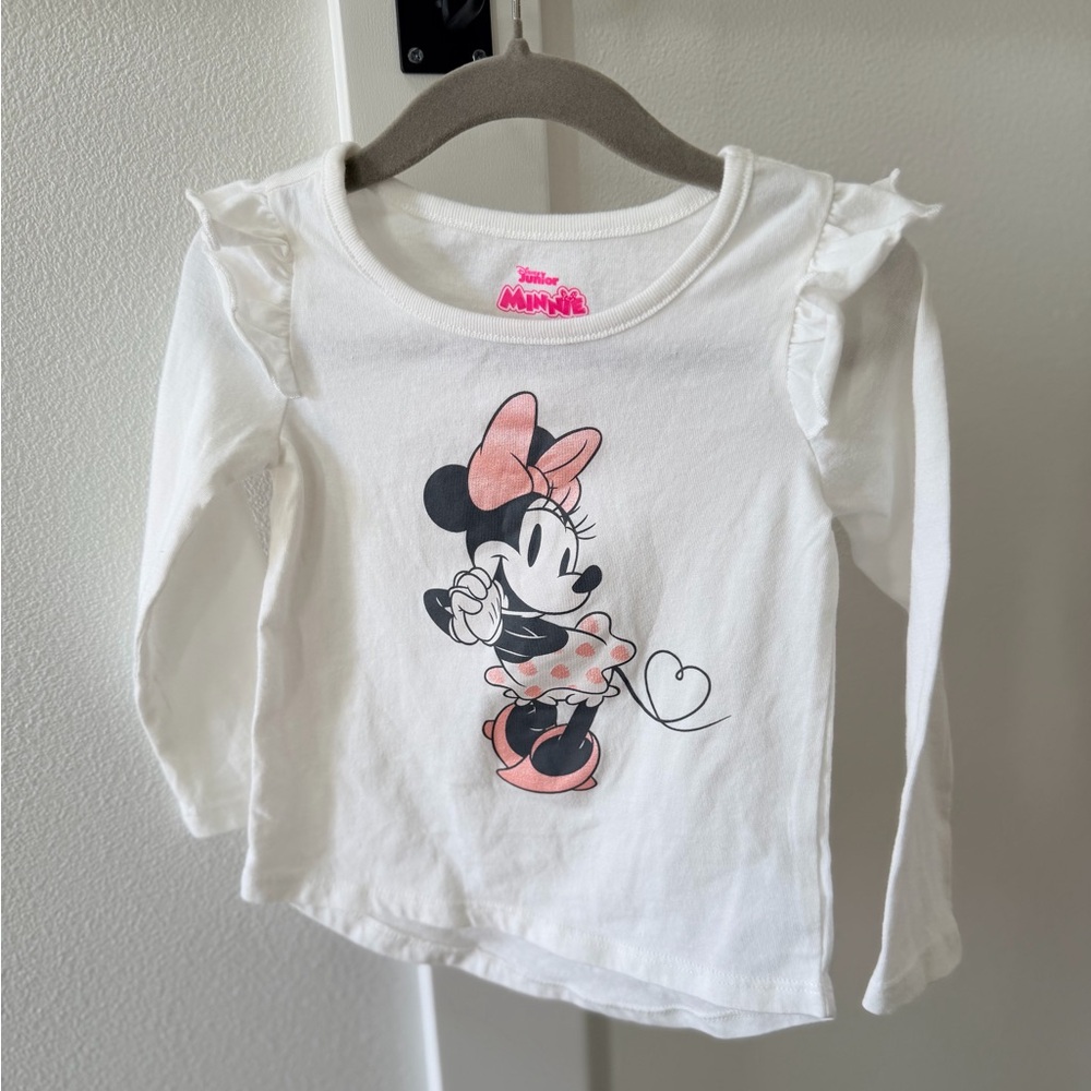 Disney Minnie Mouse Toddler Tee in White and Pink
